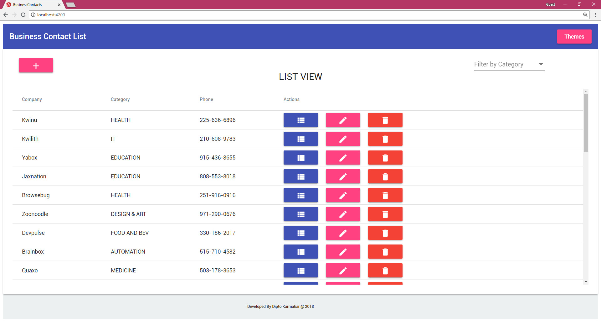 Bussiness Contact Book